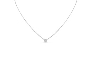 1/5 Carat Bezel Set Diamond Solitaire Necklace In Sterling Silver, 16-18 Inches (J-K, I1-I2) By SuperJeweler