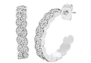 1/2 Carat Diamond Hoop Earrings, 1/2 Inch (J-K, I2-I3) By SuperJeweler