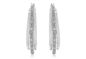 1/2 Carat Diamond Hoop Earrings, 1.5 Inches (J-K, I2-I3) By SuperJeweler