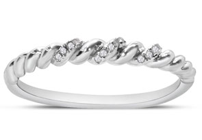 13 Diamond Wedding Band In Sterling Silver (J-K, I1-I2), Size 3 By SuperJeweler