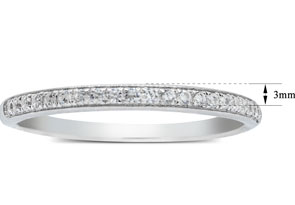 0.07 Carat Dainty Diamond Wedding Band In Sterling Silver (J-K, I1-I2), Size 3 By SuperJeweler
