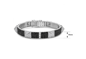 7 3/4 Carat Black & White Diamond Spike Bangle Bracelet In 14K White Gold (25.5 G), 6 1/2 Inches (G-H, SI2-I1), 6.5 Inch By SuperJeweler