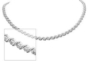 Diamond Tennis Necklace 1/2 Carat Diamond Tennis Necklace, 17 Inches