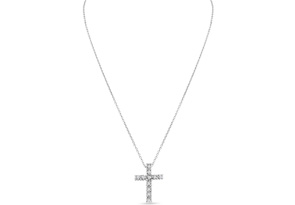 1/10 Carat Diamond Cross Necklace W/ Free Chain, 18 Inches, J/K By SuperJeweler
