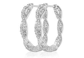 1/2 Carat Diamond Infinity Hoop Earrings, 1 Inch, J/K By SuperJeweler