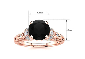 1.25 Carat Vintage Black Moissanite Engagement Ring In 14K Rose Gold (3.20 G) By SuperJeweler