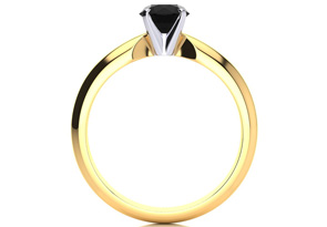 1/2 Carat Black Moissanite Solitaire Engagement Ring In 14K Yellow Gold (2 G) By SuperJeweler