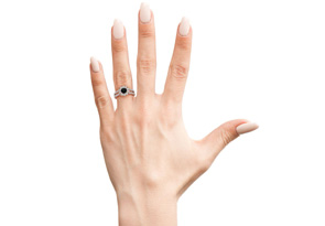 2 1/4 Carat Black Moissanite Halo Engagement Ring In 14K Rose Gold (6.40 G) By SuperJeweler