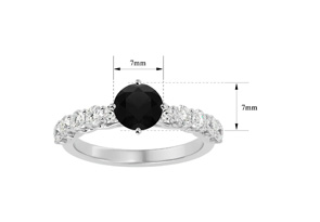 1 3/4 Carat Black Moissanite Engagement Ring In 14K White Gold (4 G) By SuperJeweler