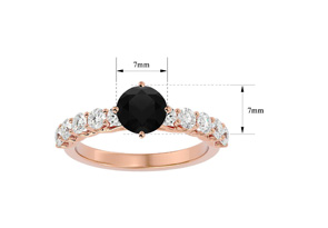1 3/4 Carat Black Moissanite Engagement Ring In 14K Rose Gold (4 G) By SuperJeweler