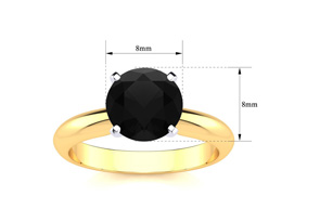 2 Carat Black Moissanite Solitaire Engagement Ring In 14K Yellow Gold (2 G) By SuperJeweler