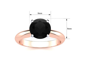 2 Carat Black Moissanite Solitaire Engagement Ring In 14K Rose Gold (2 G) By SuperJeweler