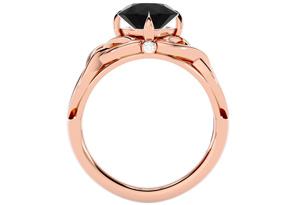 2 Carat Celtic Love Knot Black Moissanite Engagement Ring In 14K Rose Gold (5 G) By SuperJeweler