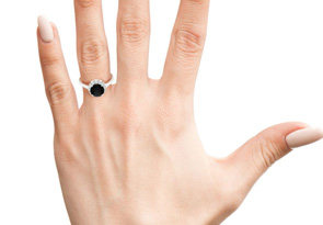 2 1/3 Carat Halo Black Moissanite Engagement Ring In 14K White Gold (4.40 G) By SuperJeweler