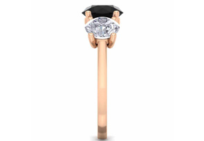 4 Carat Black Moissanite Three Stone Engagement Ring In 14K Rose Gold (4.40 G) By SuperJeweler