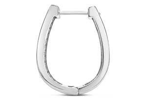 1 Carat Diamond Two Row Hoop Earrings In Sterling Silver, 3/4 Inch (J-K, I1-I2) By SuperJeweler