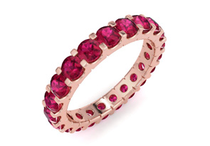 14K Rose Gold (3.30 G) 1 Carat Round Ruby Eternity Band, Size 8 By SuperJeweler