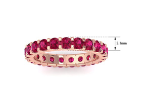 14K Rose Gold (3.40 G) 1 Carat Round Ruby Eternity Band, Size 9 By SuperJeweler