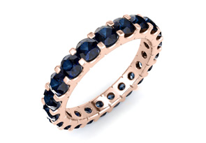 14K Rose Gold (2.80 G) 1 Carat Round Sapphire Eternity Band, Size 4 By SuperJeweler