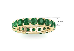 14K Yellow Gold (3.50 G) 3 Carat Round Emerald Eternity Band, Size 4 By SuperJeweler