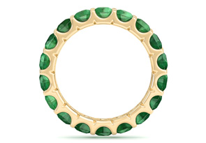 14K Yellow Gold (3.50 G) 3 Carat Round Emerald Eternity Band, Size 4.5 By SuperJeweler