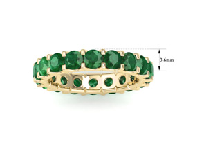 14K Yellow Gold (3.50 G) 3 Carat Round Emerald Eternity Band, Size 5 By SuperJeweler