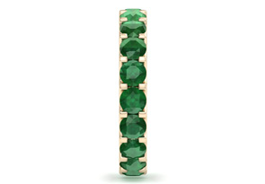 14K Yellow Gold (3.70 G) 3 Carat Round Emerald Eternity Band, Size 7.5 By SuperJeweler