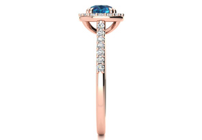 2 1/4 Carat Perfect Halo Blue Diamond Engagement Ring In 14K Rose Gold (3.7 G) By SuperJeweler