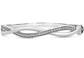 Infinity Bangle Bracelet Featuring 3/4 Carat Of Natural Rose Cut Diamonds, 7 Inches, J/K By SuperJeweler