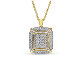 Huge 2 Carat Diamond Necklace, Natural Rose Cut Diamonds, 18 Inches, Yellow Gold Overlay (, ) By SuperJeweler