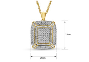 Huge 2 Carat Diamond Necklace, Natural Rose Cut Diamonds, 18 Inches, Yellow Gold Overlay (, ) By SuperJeweler