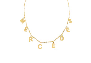 Big Girls Personalized Name Necklace, Choose White Gold Or Yellow Gold Overlay, 8 Letters. So Cute, 16 Inch Chain By SuperJeweler