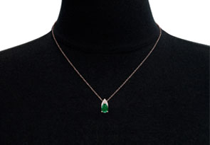 7/8 Carat Pear Shape Emerald Cut Necklace W/ Diamonds In 14K Rose Gold (0.7 G), 18 Inch Chain (, I1-I2) By SuperJeweler