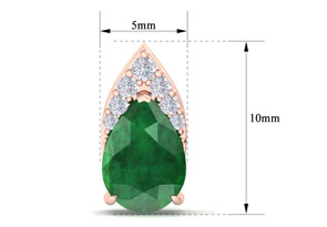 1 3/4 Carat Pear Shape Emerald Cut & Diamond Earrings In 14K Rose Gold (1.4 G) (, I1-I2 Clarity Enhanced) By SuperJeweler