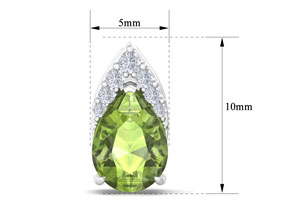 1 3/4 Carat Pear Shape Peridot & Diamond Earrings In 14K White Gold (1.4 G) (, I1-I2 Clarity Enhanced) By SuperJeweler