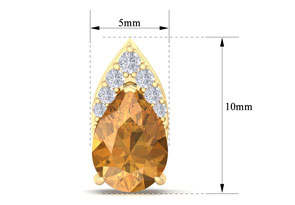 1 3/4 Carat Pear Shape Citrine & Diamond Earrings In 14K Yellow Gold (1.4 G) (, I1-I2 Clarity Enhanced) By SuperJeweler