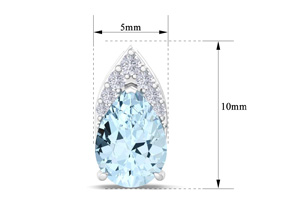 1 3/4 Carat Pear Shape Aquamarine & Diamond Earrings In 14K White Gold (1.4 G) (, I1-I2 Clarity Enhanced) By SuperJeweler