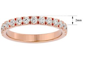1/4 Carat Lab Grown Diamond Wedding Band In 14K Rose Gold (2.20 G), G-H, Size 4 By SuperJeweler