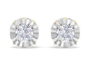 2 Carat Diamond Miracle Stud Earrings In 14K Yellow Gold (3.8 G) (, I2) By SuperJeweler