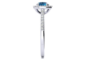 2 Carat Perfect Halo Blue Diamond Engagement Ring In 14K White Gold (3.7 G) By SuperJeweler