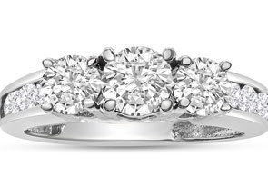 1 Carat Diamond Engagement Ring In 14K White Gold (, I1-I2) By SuperJeweler