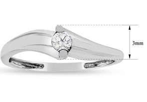 0.07 Carat Diamond Promise Ring In White Gold (, I1-I2) By SuperJeweler