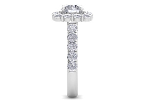 2.5 Carat Halo Diamond Engagement Ring In 14K White Gold (5.4 G) (, I1-I2 Clarity Enhanced) By SuperJeweler