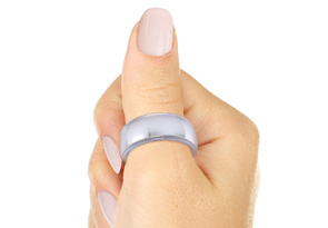 Thumb Rings 8mm Platinum Unisex Milgrain Thumb Ring W/ Free Engraving, Size 13.5 By SuperJeweler