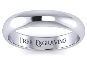Thumb Rings , 14K White Gold (3.1 G) 4MM Ladies & Men's Thumb Ring W/ Free Engraving, Size 10 By SuperJeweler