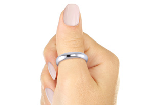 Thumb Rings , 14K White Gold (3.1 G) 4MM Ladies & Men's Thumb Ring W/ Free Engraving, Size 10 By SuperJeweler