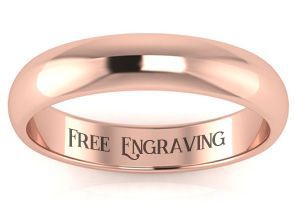 Thumb Rings , 14K Rose Gold (2.9 G) 4MM Ladies & Men's Thumb Ring W/ Free Engraving, Size 9 By SuperJeweler