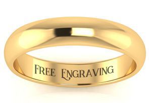 Thumb Rings , 14K Yellow Gold (3.8 G) 4MM Ladies & Men's Thumb Ring W/ Free Engraving, Size 9 By SuperJeweler