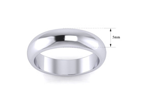 Thumb Rings , 14K White Gold (3.8 G) 5MM Ladies & Men's Thumb Ring W/ Free Engraving, Size 9 By SuperJeweler