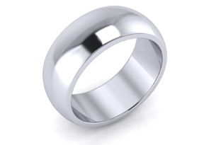 Thumb Rings , 14K White Gold (6.2 G) 8MM Ladies & Men's Thumb Ring W/ Free Engraving, Size 10 By SuperJeweler